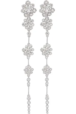 ANNOUSHKA Aretes Marguerite en oro blanco de 18kt con diamante