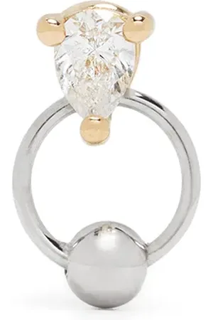 DELFINA DELETTREZ Arete Two In One en oro blanco de 18kt con diamante