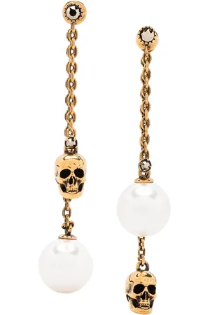 Alexander McQueen Aretes con dije de calavera