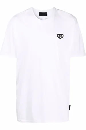 Philipp Plein Playera con logo bordado con mostacillas