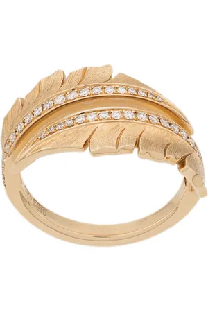 STEPHEN WEBSTER Anillo de oro de 18kt con diseño de hoja con diamantes