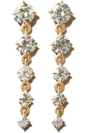 Lizzie Mandler Aretes Éclat Five Drop en oro amarillo de 18kt con diamantes
