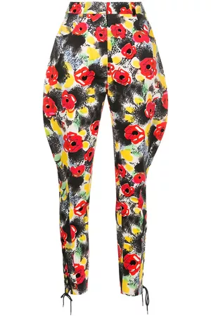 CHANEL Pantalones ajustado con motivo floral 1997