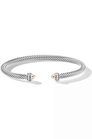 David Yurman Pulsera Classic Cable en oro amarillo de 18kt y plata de ley con diamante (4mm)
