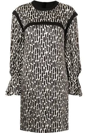 Paule Ka Vestido recto con pinceladas estampadas