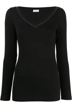 Brunello Cucinelli Top con cuello en V