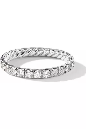 David Yurman Anillo de banda DY Eden en platino con diamante de 2.8mm