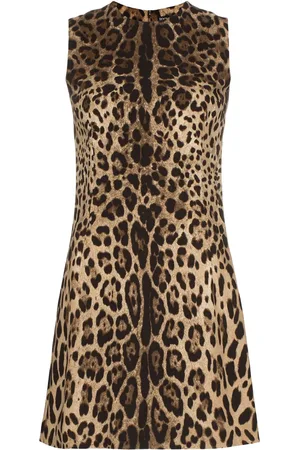 Dolce & Gabbana Vestido corto con estampado de leopardo