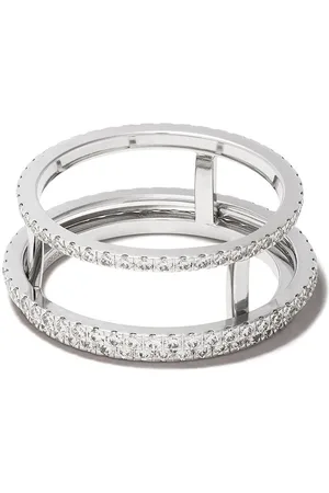 De Beers Anillo The Horizon en oro blanco de 18kt con diamantes en pavé