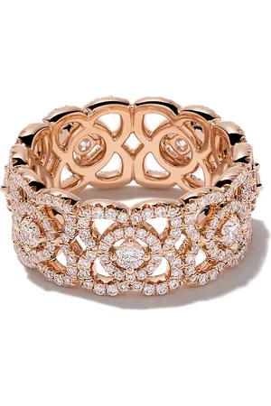 De Beers Anillo Enchanted Lotus en oro rosa 18kt con diamantes y madreperla