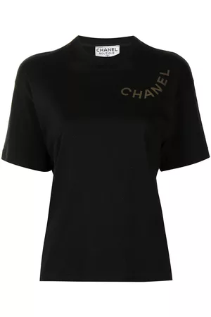 CHANEL Playera con logo estampado