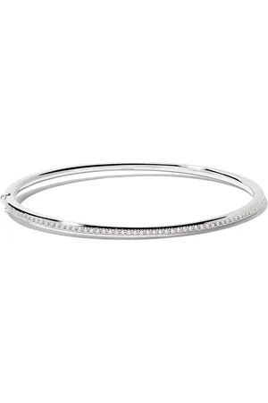 De Beers 18kt white gold Micropavé diamond bangle