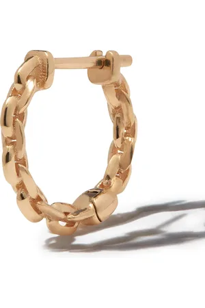 Lizzie Mandler Aretes huggie en oro amarillo de 18kt con cadena