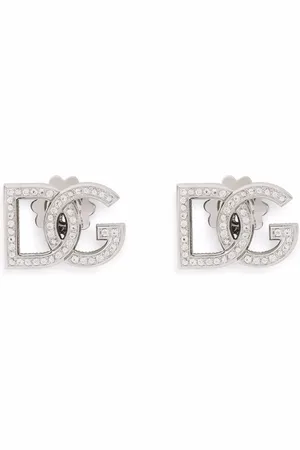 Dolce & Gabbana Aretes en oro blanco de 18kt con zafiros