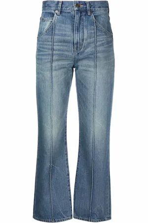 Saint Laurent Jeans capri con tiro alto