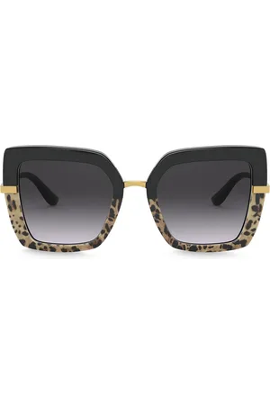 Dolce & Gabbana Lentes de sol Half Print con armazón cuadrada oversize