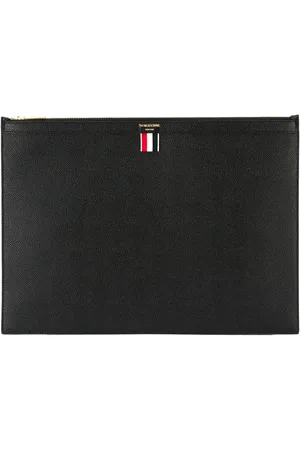 Thom Browne Bolsa de mano texturizada con logo