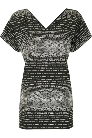 CHANEL Playera con estampado de logo