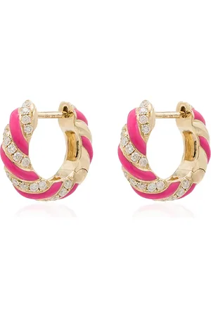 YVONNE LÉON Arracadas en oro amarillo de 9kt con diamante
