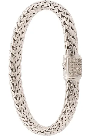 John Hardy Pulsera Classic Chain con diamantes en pavé de 7.5mm