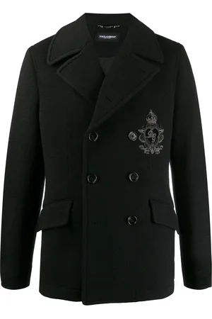 Dolce & Gabbana Embroidered logo double-breasted coat