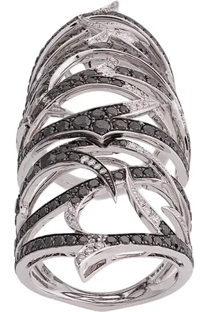 STEPHEN WEBSTER Anillo de oro de 18kt con diamante con diseño de coraza con detalles