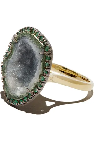 KIMBERLY MCDONALD Anillo en oro amarillo de 18kt con diamante y geoda