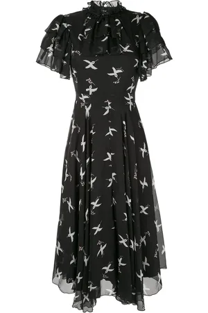 Macgraw Vestido con estampado de pájaros
