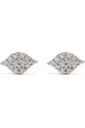 DJULA Aretes Eye en oro blanco de 18kt con diamantes