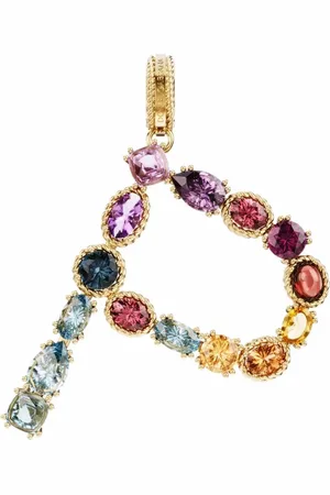 Dolce & Gabbana Dije de letra P en oro amarillo de 18kt con gemas