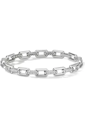David Yurman Pulsera Stax en Link en plata de ley con diamante de 6.7mm
