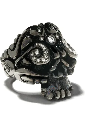Duffy Anillo de rodio con diseño de calavera