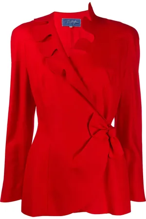 MUGLER Chamarra cruzada con cuello festoneado