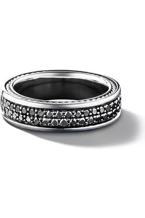 David Yurman Anillo Streamline Two Row Band en plata de ley con diamante de 6.5mm