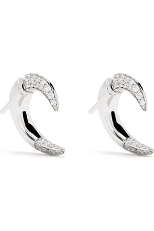 SHAUN LEANE Aretes Talon pequeños en oro blanco de 18kt con diamantes