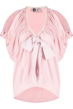 Lanvin Blusa fruncida con detalle de lazo 2000