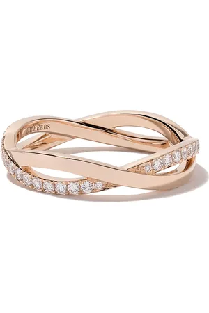 De Beers 18kt rose gold Infinity half pave diamond band