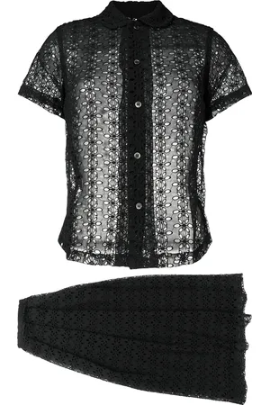Comme des Garçons Traje de falda con bordado inglés 1998
