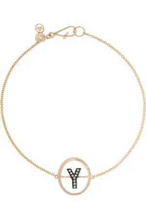 ANNOUSHKA Pulsera con inicial Y de oro amarillo de 18kt con diamante