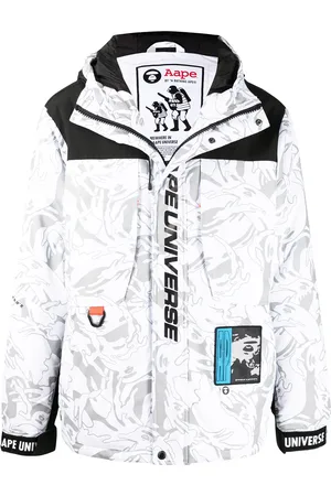 A Bathing Ape Chamarra capitonada con estampado gráfico