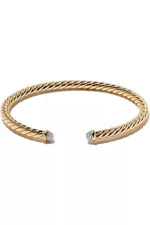David Yurman Pulsera Modern Cablespira en oro amarillo de 18kt con diamantes de 4mm