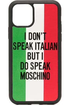 Moschino Funda para iPhone 11 con motivo de bandera italiana