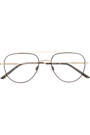 Calvin Klein Lentes con armazón estilo piloto de carey