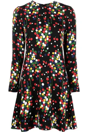 Saint Laurent Vestido con estampado de lunares