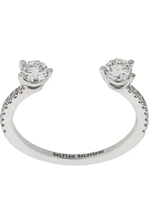 DELFINA DELETTREZ Anillo Dots Diamond Pave en oro blanco 18kt