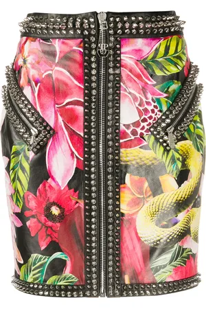 Philipp Plein Falda corta con estampado floral
