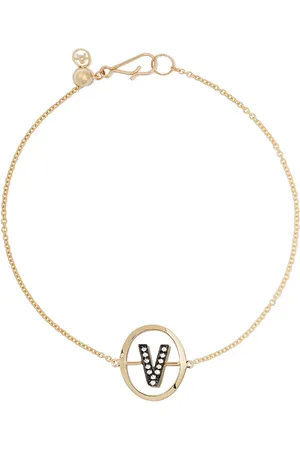 ANNOUSHKA Pulsera con inicial V de oro amarillo de 18kt con diamante
