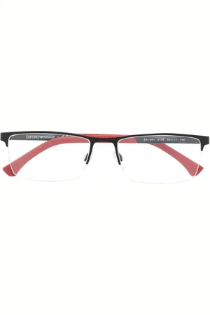 Emporio Armani Lentes con media armazón rectangular