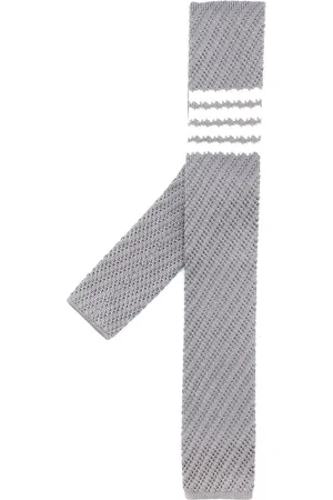 Thom Browne Corbata tejida con motivo 4-Bar