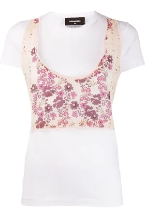 Dsquared2 Playera con diseño de paneles y estampado floral